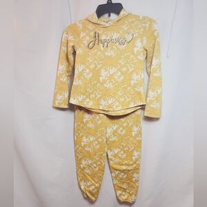 Yellow Tie-Dye Kids Set With "Happyness" Written Across Front